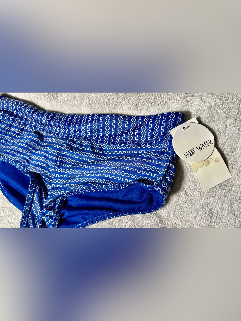 NWT!! Hot Water Blue Geo-Pattern Women Bikini Bottom Size PS - Picture 6 of 9